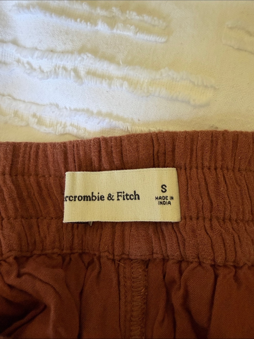 Abercrombie & Fitch Rust Orange/Brown Cover Up Shorts - Picture 3 of 5